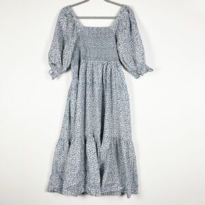 Madewell Blue Floral Midi Dress